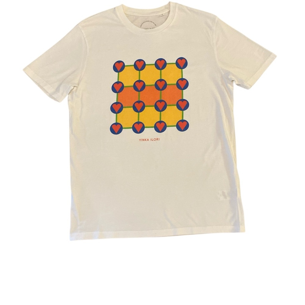 Retro Cream and Orange Short Sleeve Tee with Graphic